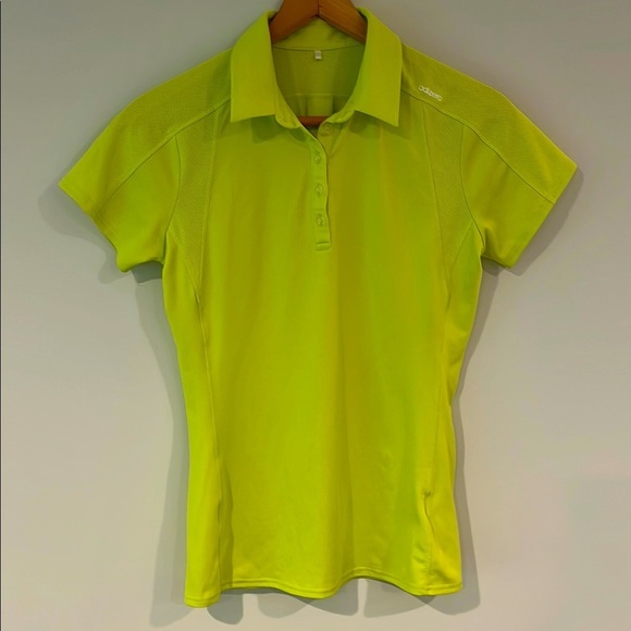 ADIDAS ADIZERO Golf Polo Short Sleeve Neon Yellow Green Women’s Small Mesh - Picture 2 of 8